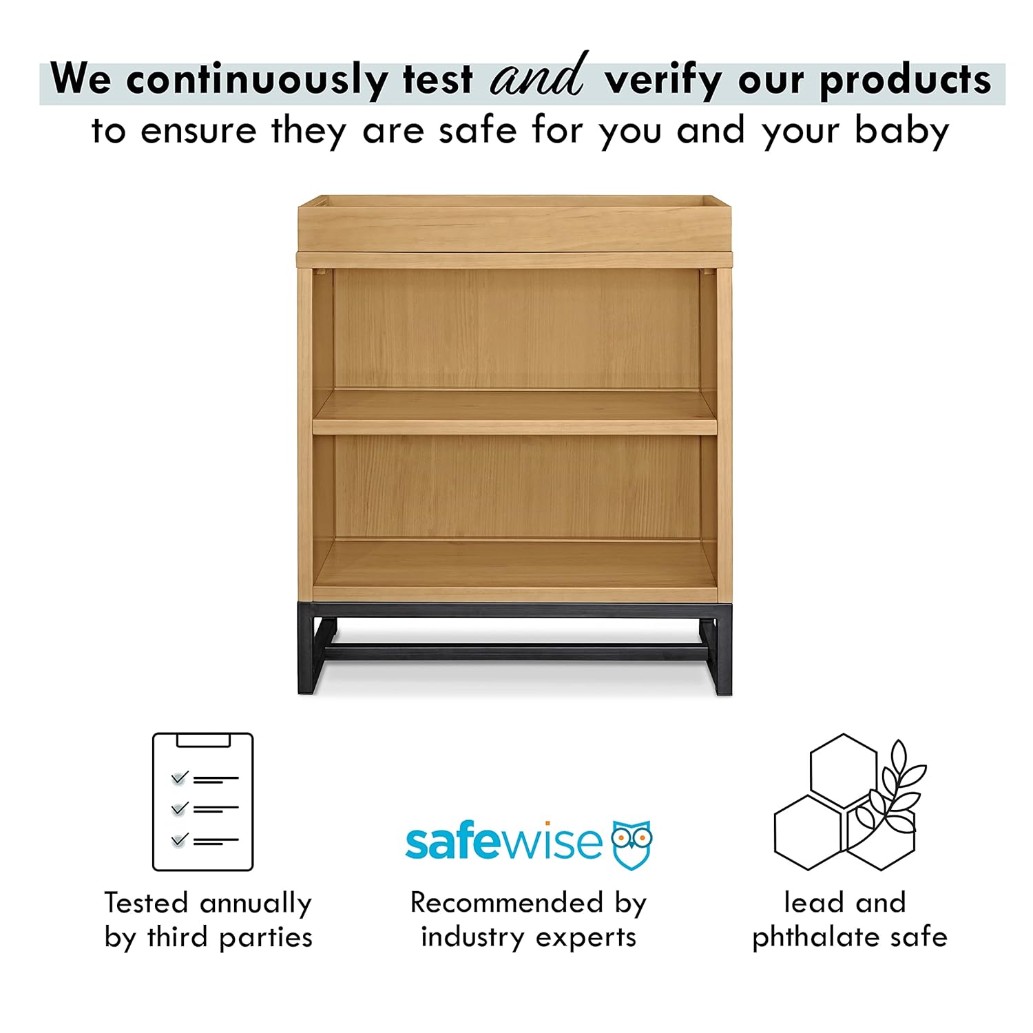 DaVinci Ryder Convertible Cubby Changer & Librería en Miel, Certificado Greenguard Gold