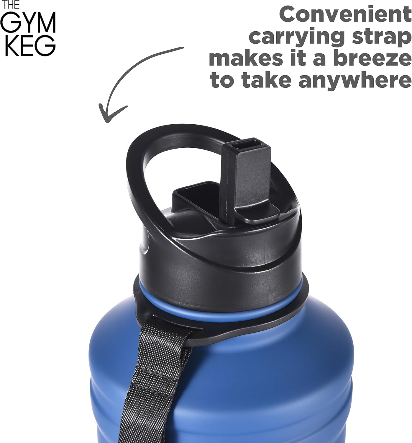 THE GYM KEG Botella de acero inoxidable con barril de agua – A prueba de fugas, contenedor aislado para bebidas calientes y frías, duradera,
