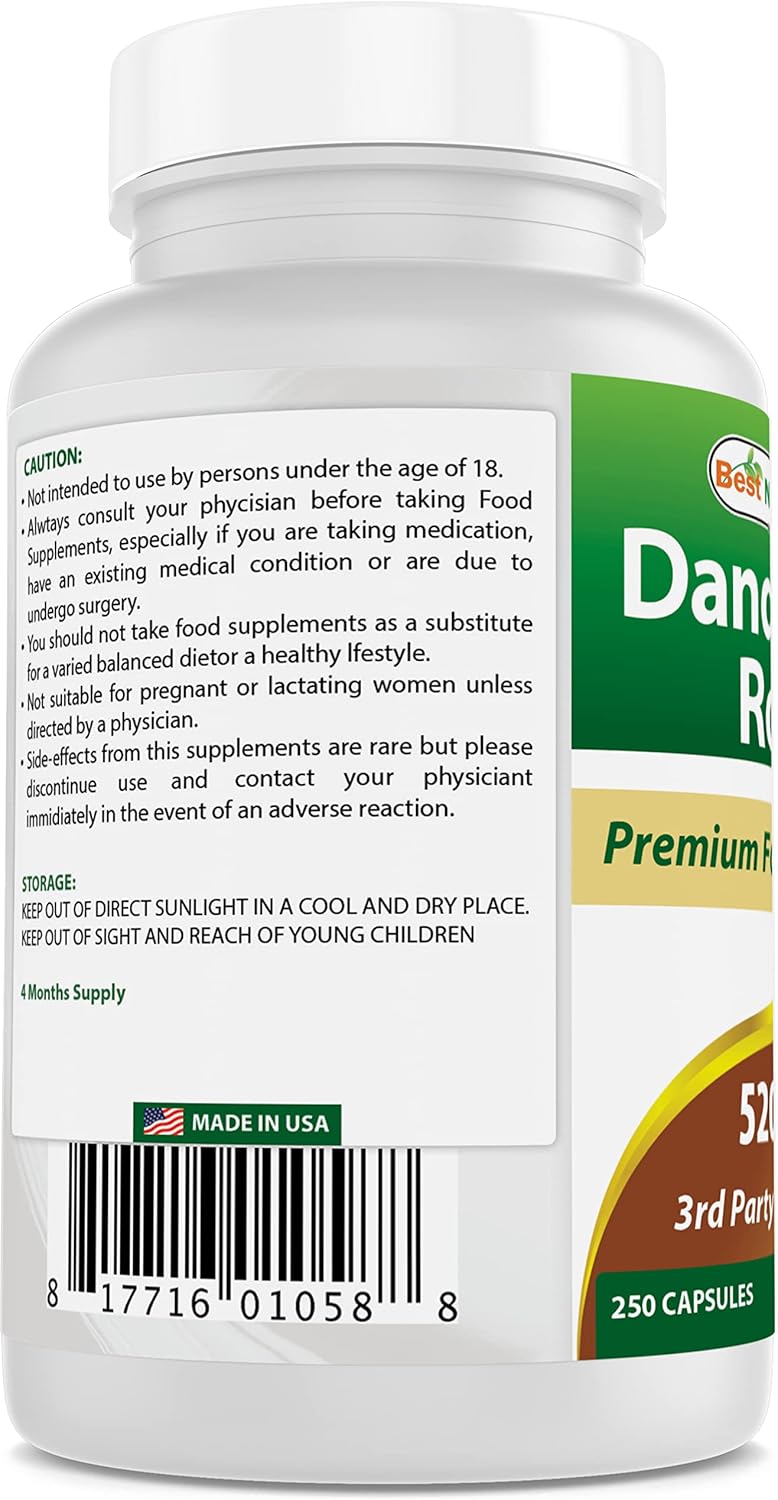 Best Naturals Raíz de diente de león 520 mg 250 Cápsulas