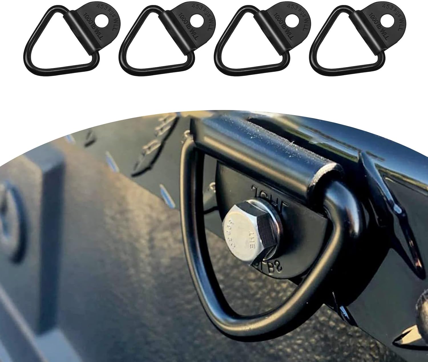 4 piezas de repuesto de anclaje de amarre con anillo en V para automóvil, accesorios de anclaje de amarre resistentes de 2.3 x 2.2 pulgadas,