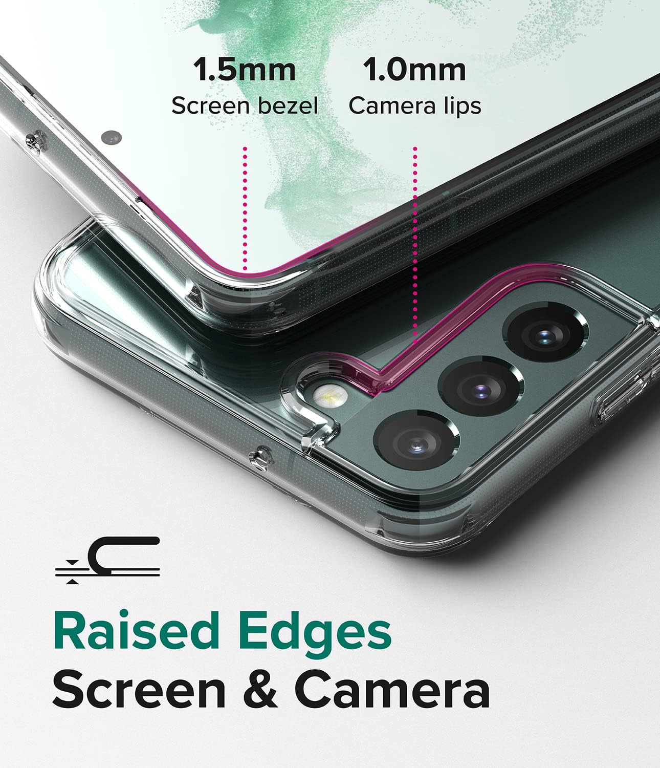 Ringke Fusion – Funda compatible con Samsung Galaxy S22 Plus 5G (2022), parte trasera rígida transparente antiamarilleamiento con funda protectora a