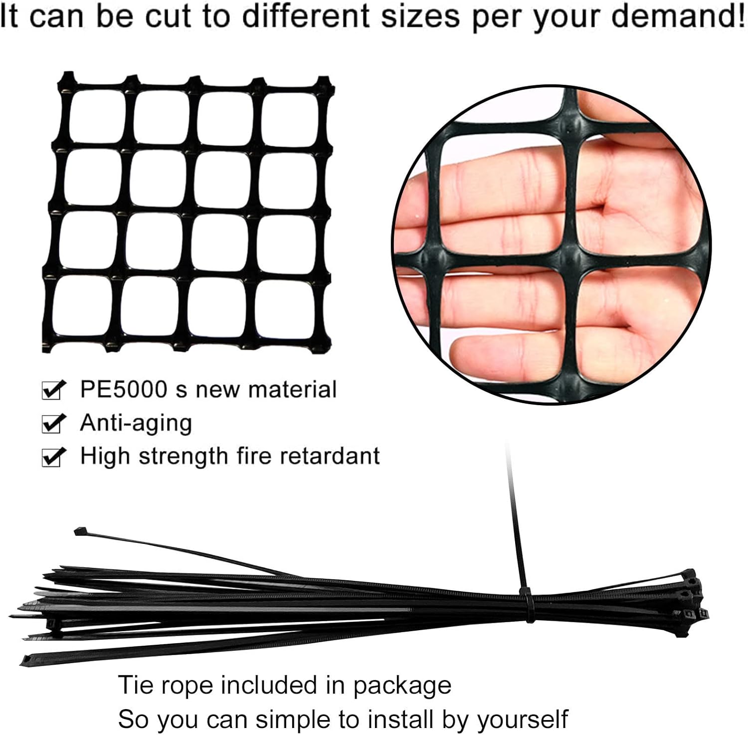 Barrera de plástico para animales, 3.3 x 66 pies resistente Rollo de cercado de plástico para nieve para seguridad al aire libre, valla temporal,
