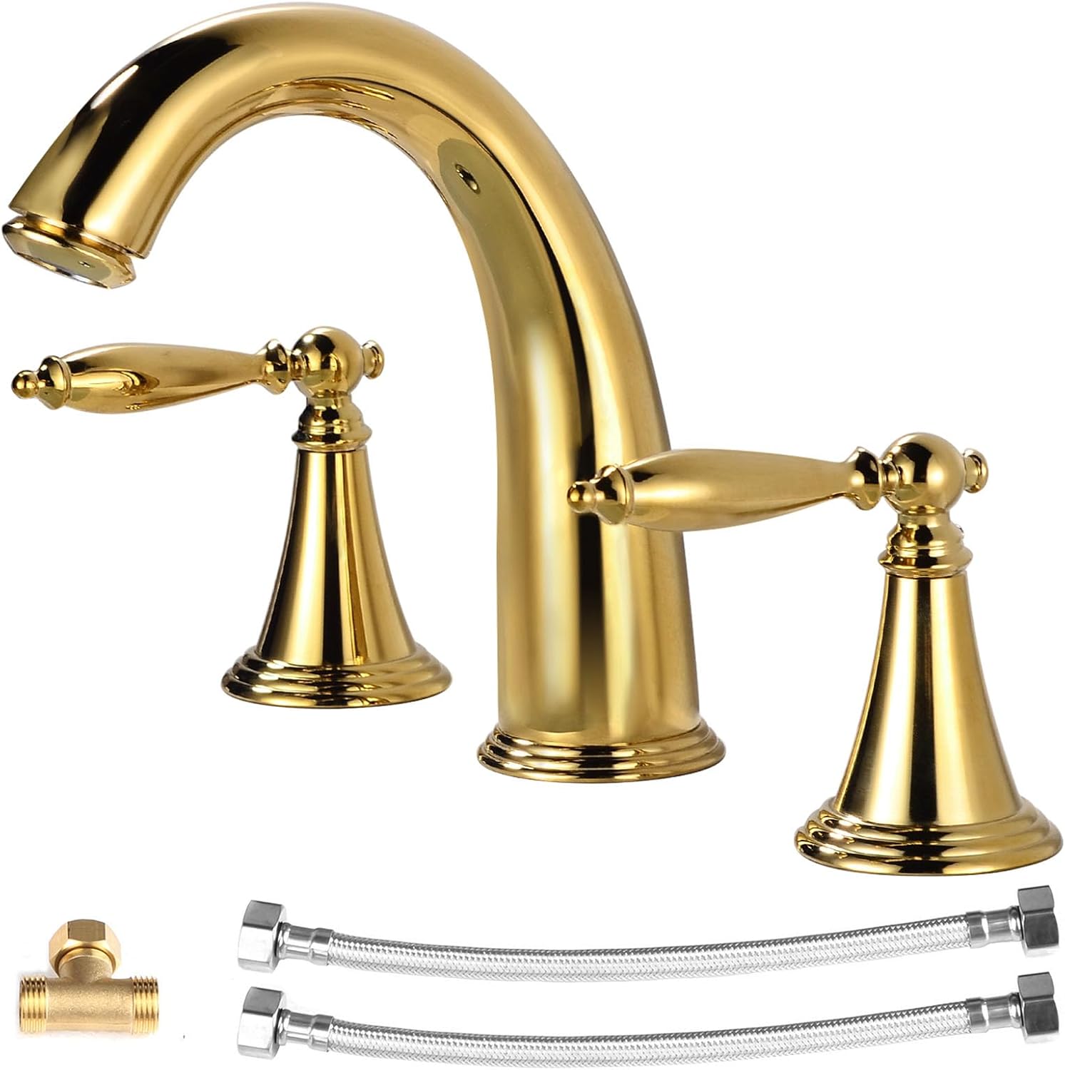 Grifos de baño para fregadero de 3 agujeros, grifo de baño de 2 manijas, Juego de grifos de baño de latón extendido, grifo de baño, grifo de lavabo