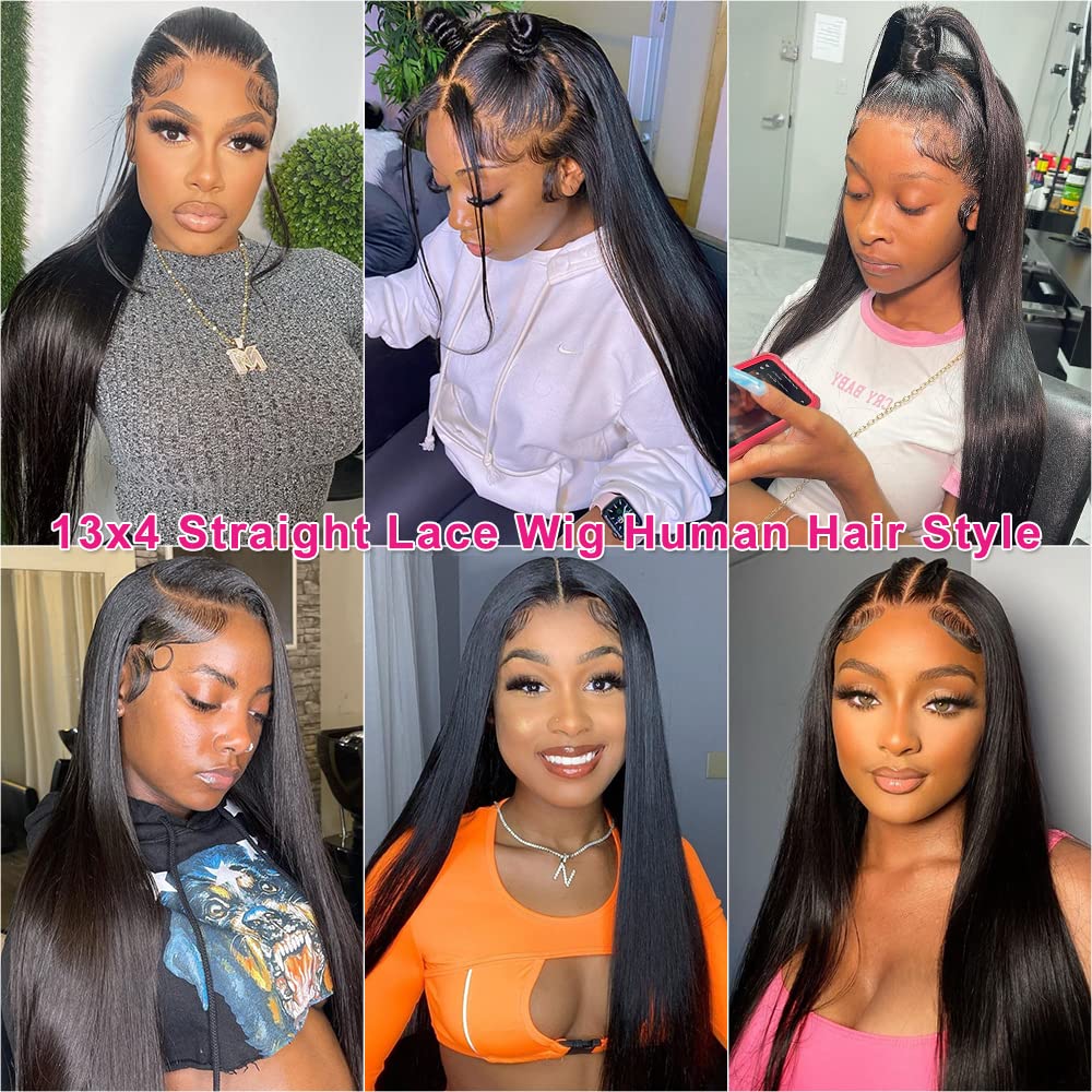 20 Inch 13×4 Lace Front Wigs Human Hair Straight HD Transparent Lace Front Wig Human Hair Pre Plucked 150% Density Brazilian Virgin Lace Frontal