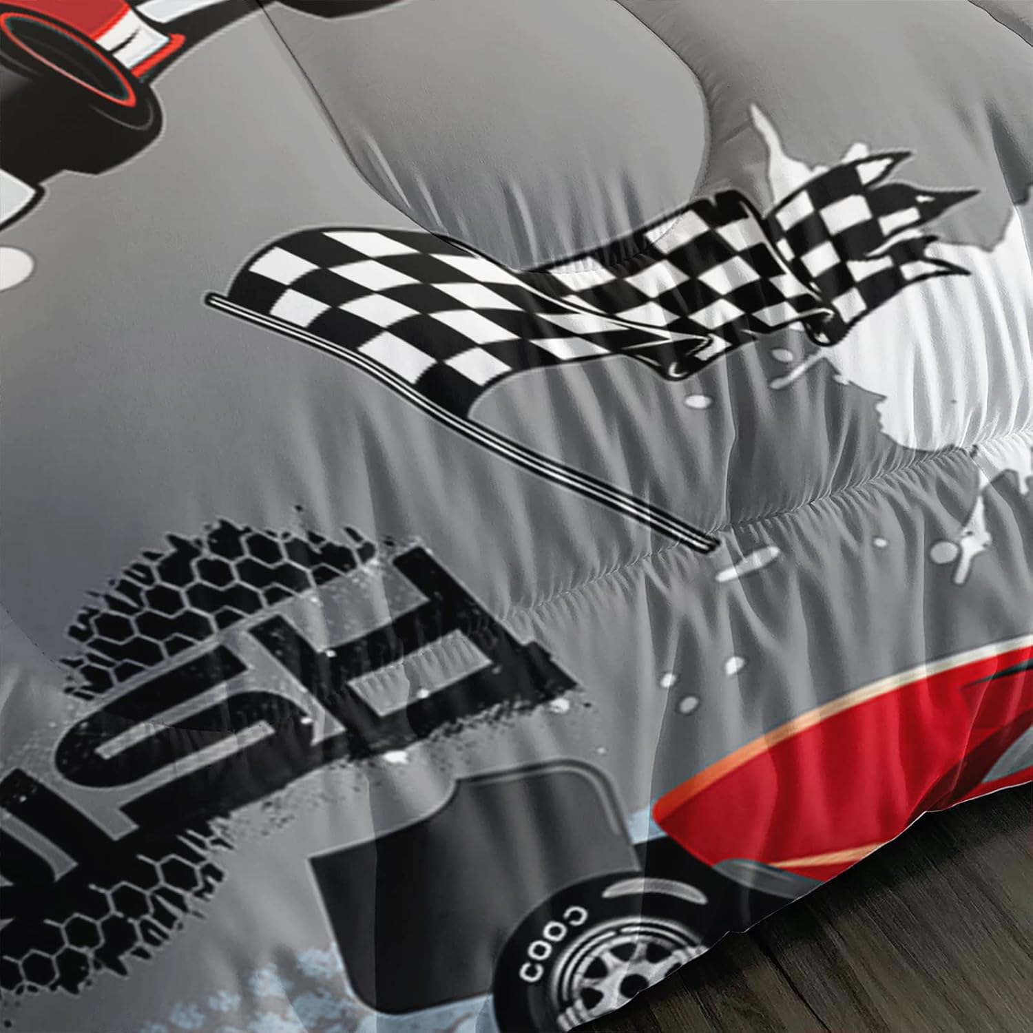Axolotl Juego de edredón para niños, tamaño Queen, juego de ropa de cama de autos de carreras para niños, niñas, adolescentes, regalos de carreras