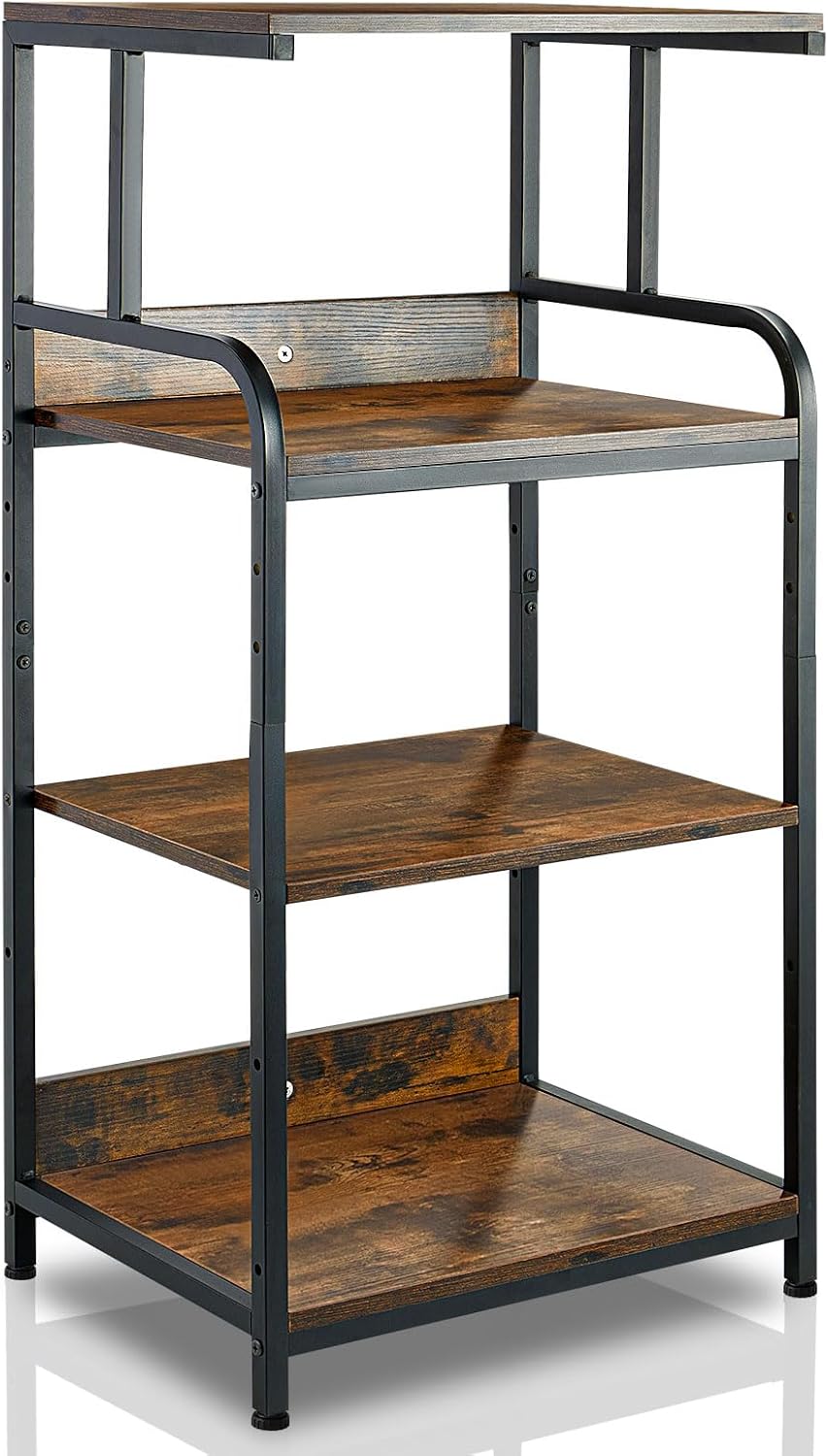 jarrvz Soporte de impresora de 4 niveles con ruedas, escritorio de impresora, estante de almacenamiento multiusos para oficina y hogar, soporte de