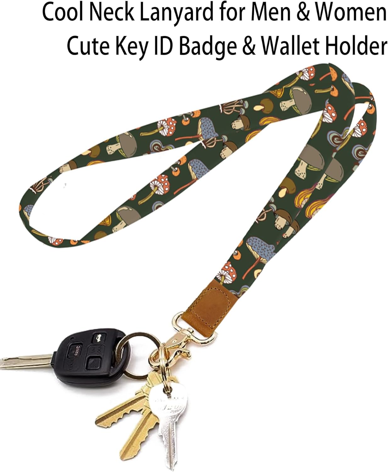 NUGGHU Cordones para llaves, llavero largo duradero para mujeres y hombres, lindo cordón para el cuello para soporte de tarjetas de identificación,