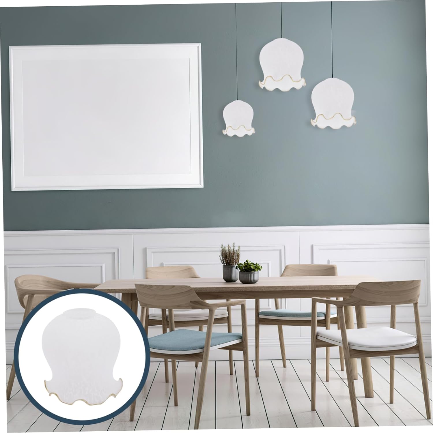 DOITOOL Pantalla de cristal para lámpara de mesa, cubierta de pantalla de vidrio esmerilado, pantalla de vidrio de repuesto, pantalla decorativa,