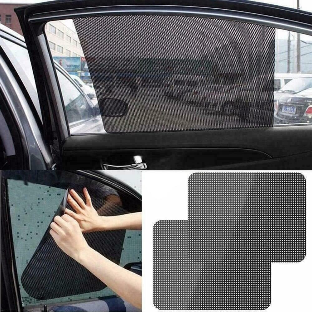 AOLI 2 unids coche parasol cubierta ventana trasera lateral bloqueo estático visera escudo pantalla negro