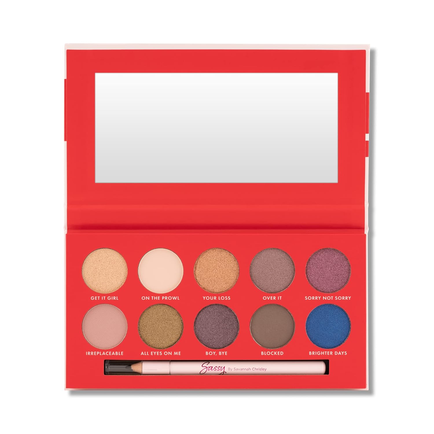Sassy by Savannah Chrisley Bounce Back Queen Palette – Sombras de ojos pigmentadas mate y brillantes, viene con delineador de ojos negro, crea un