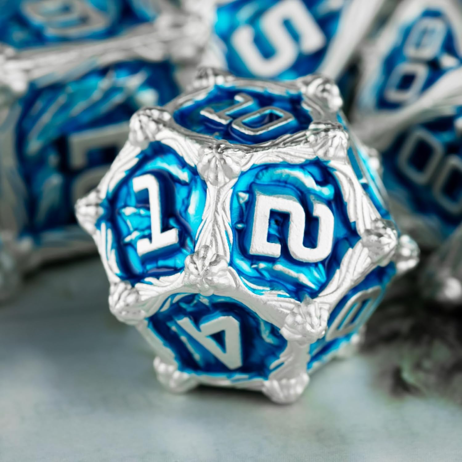 Surpass Juego de dados de metal para DND, dados de metal para juegos de rol, juegos de mesa, dados poliédricos para Dungeons & Dragons RPG, juego de