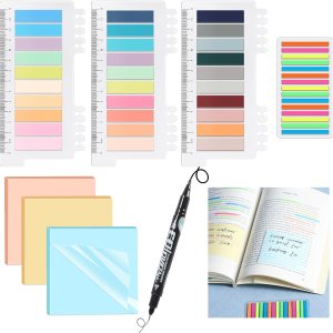 Kit de anotación de libros, 1050 pestañas de libro con rotulador, notas adhesivas transparentes, pestañas adhesivas, marcadores de libros, pestañas Kit de anotación de libros, 1050 pestañas de libro con rotulador, notas adhesivas transparentes, pestañas adhesivas, marcadores de libros, pestañas