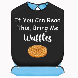 HOLLP Baberos reutilizables para adultos con atrapa migas, para amantes de los gofres, regalo para ancianos HOLLP Baberos reutilizables para adultos con atrapa migas, para amantes de los gofres, regalo para ancianos