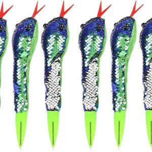 Bolígrafo de serpiente de lentejuelas verdeazul a plateado de 8 pulgadas, bonito juguete de peluche suave (paquete de 6) (serpiente de sequina, 6, Bolígrafo de serpiente de lentejuelas verdeazul a plateado de 8 pulgadas, bonito juguete de peluche suave (paquete de 6) (serpiente de sequina, 6,