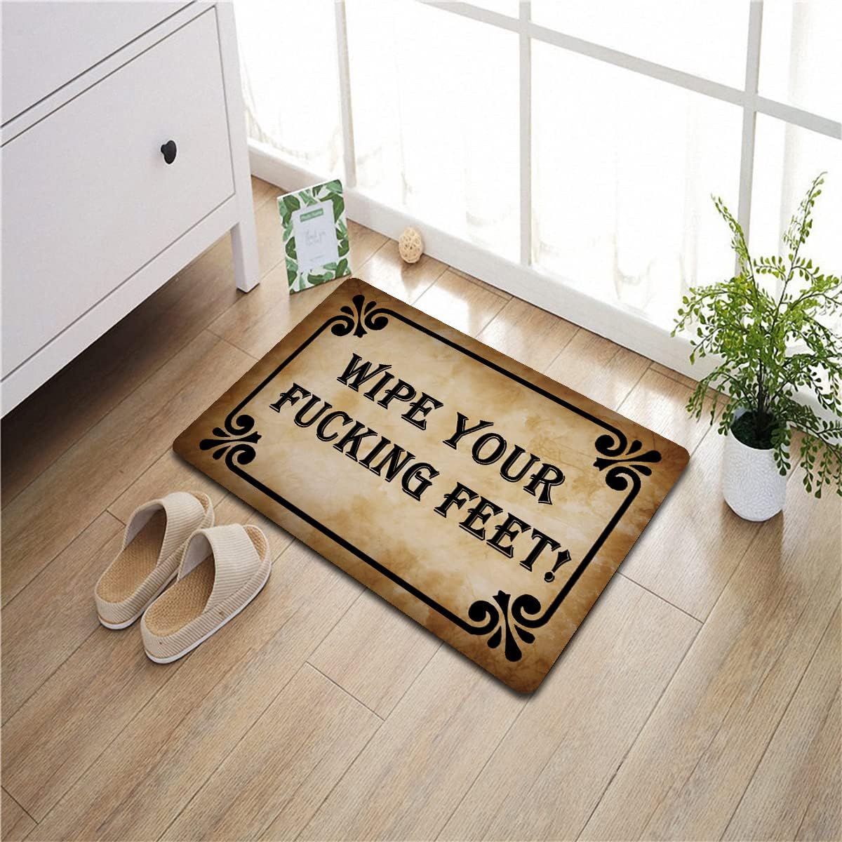 Funny Entry Rugs for Inside House Wipe Your Fucking Feet Bare Feet Sign Welcome Front Door Sign Personalized Monogram Kitchen Rugs and Mats with