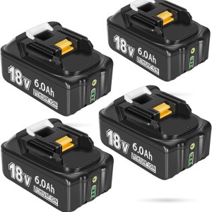 Paquete de 4 baterías de repuesto de 18 voltios para Makita 18V BL1860B, LXT iones de litio de 6.0 Ah de ultra alta capcaity compatible con batería Paquete de 4 baterías de repuesto de 18 voltios para Makita 18V BL1860B, LXT iones de litio de 6.0 Ah de ultra alta capcaity compatible con batería