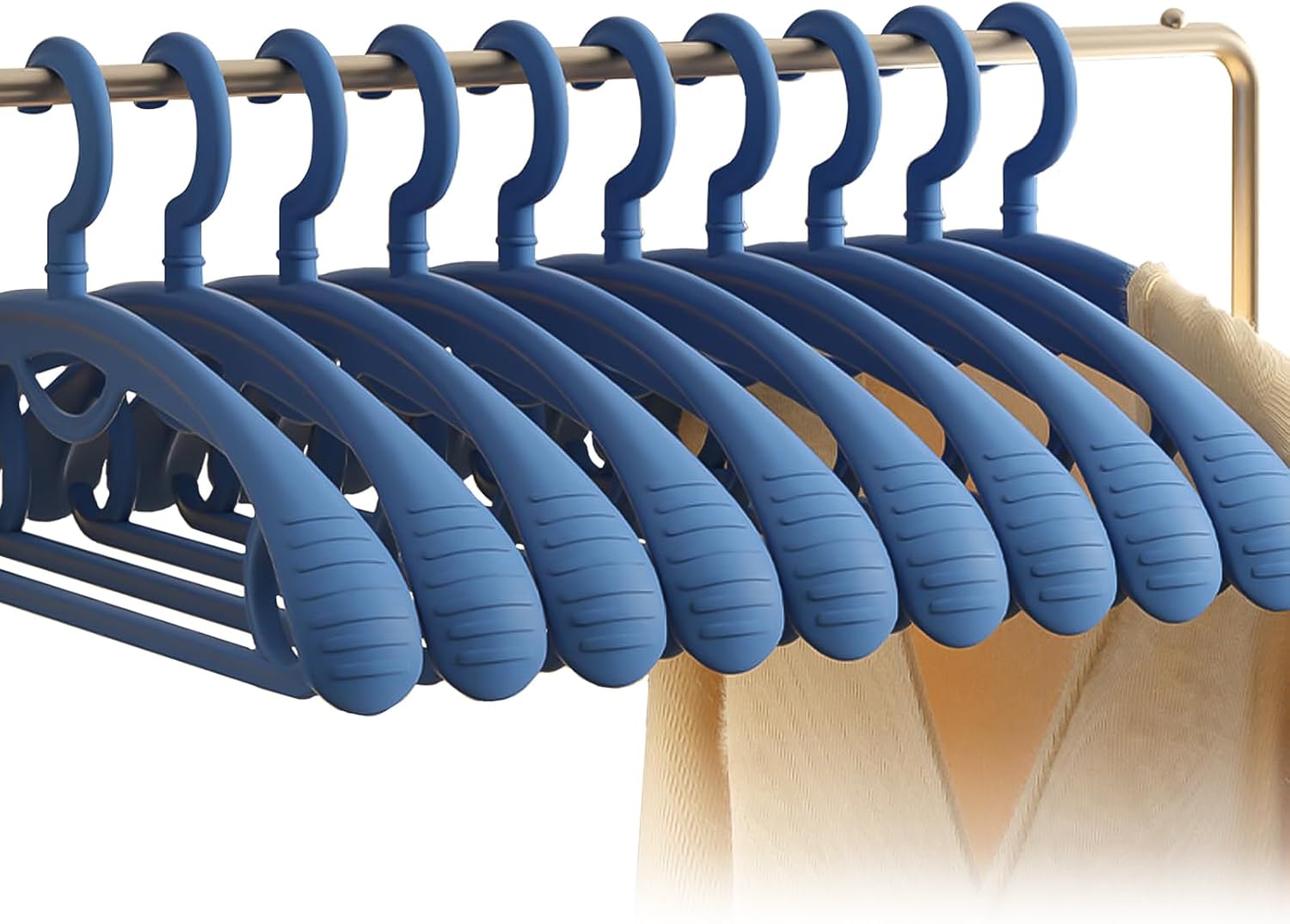 Percha de plástico para ropa, extra grueso, hombro ancho, para adultos, rotación de 360 grados, antideslizante, resistente al deslizamiento,