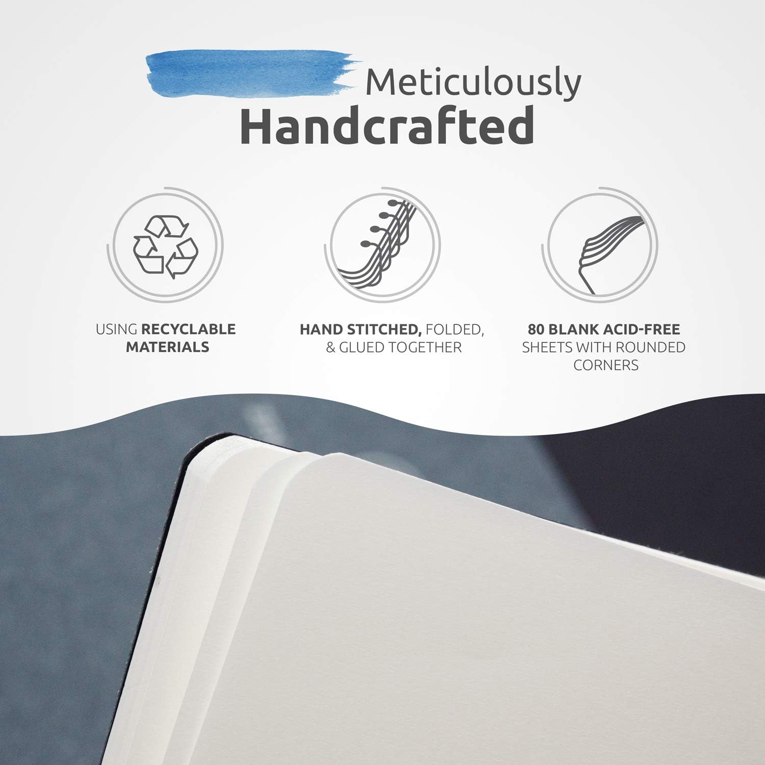 ZenART – Cuaderno de dibujo grande B5 con papel marfil grueso de 120 GSM, sin ácidos, bonito cuaderno de bocetos de tapa dura con encuadernación