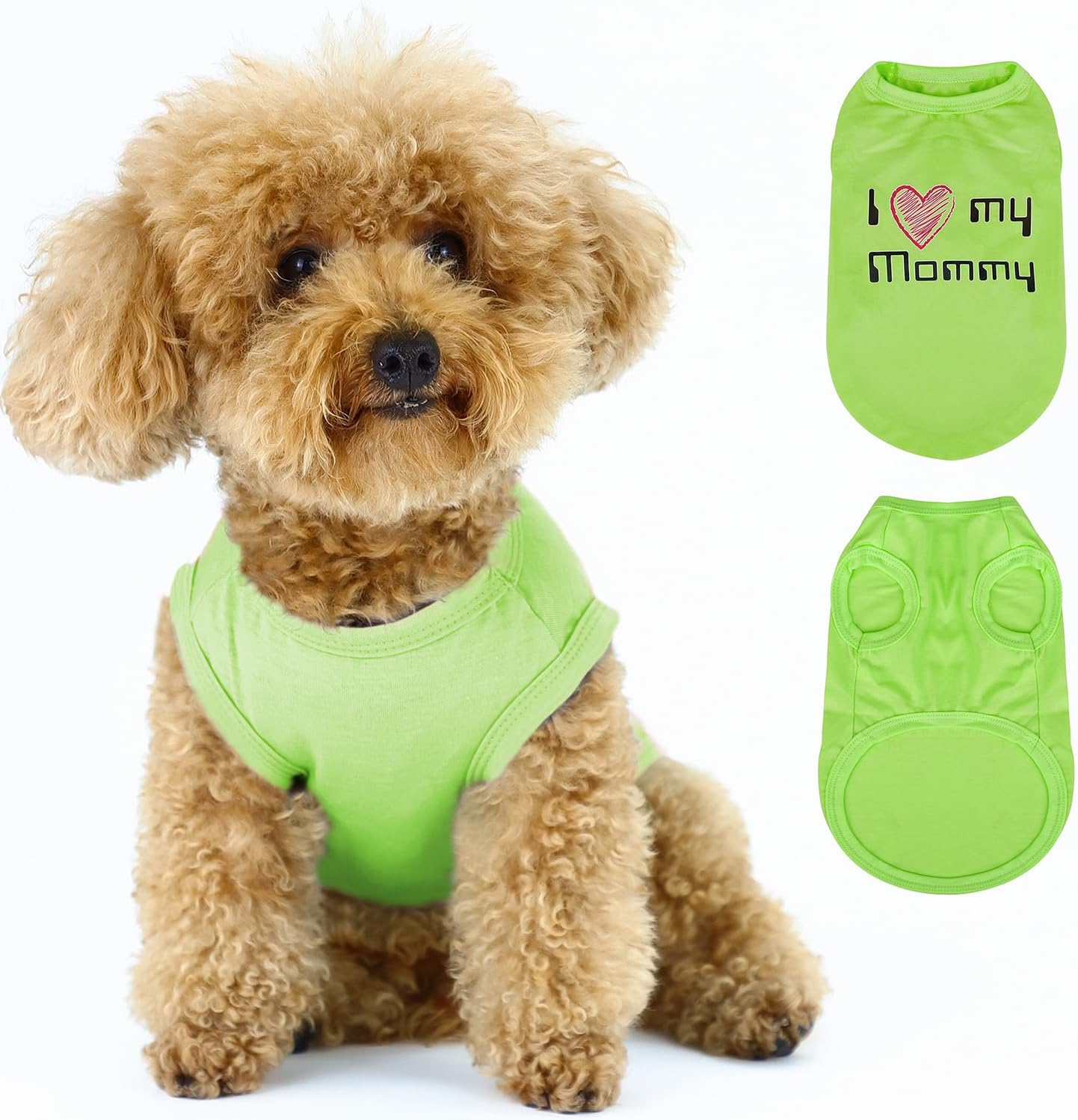 Chaleco expresivo para mascotas camisa sin mangas para perro con eslogan “I Love My Mommy”, ideal para chihuahuas, caniches, yorkies y más – Diseño