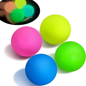 4 bolas de estrés que brillan en la oscuridad para niños, adolescentes y adultos, bolas adhesivas de 2.4 pulgadas, juguetes blandos para recuerdos 4 bolas de estrés que brillan en la oscuridad para niños, adolescentes y adultos, bolas adhesivas de 2.4 pulgadas, juguetes blandos para recuerdos