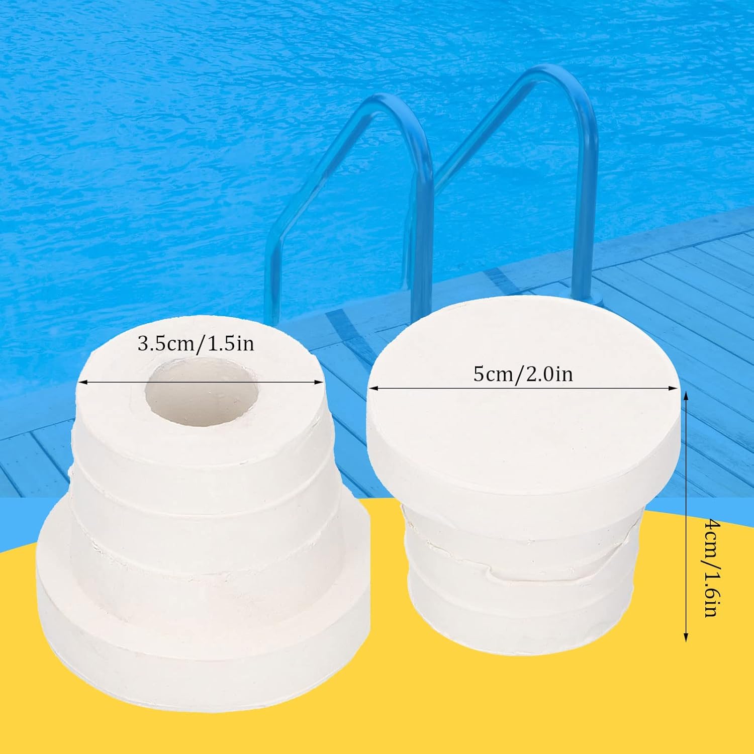 Parachoques de escalera de piscina, 2 piezas de tapón de goma de repuesto para protección de seguridad, suministros de piscina, enchufe de goma para