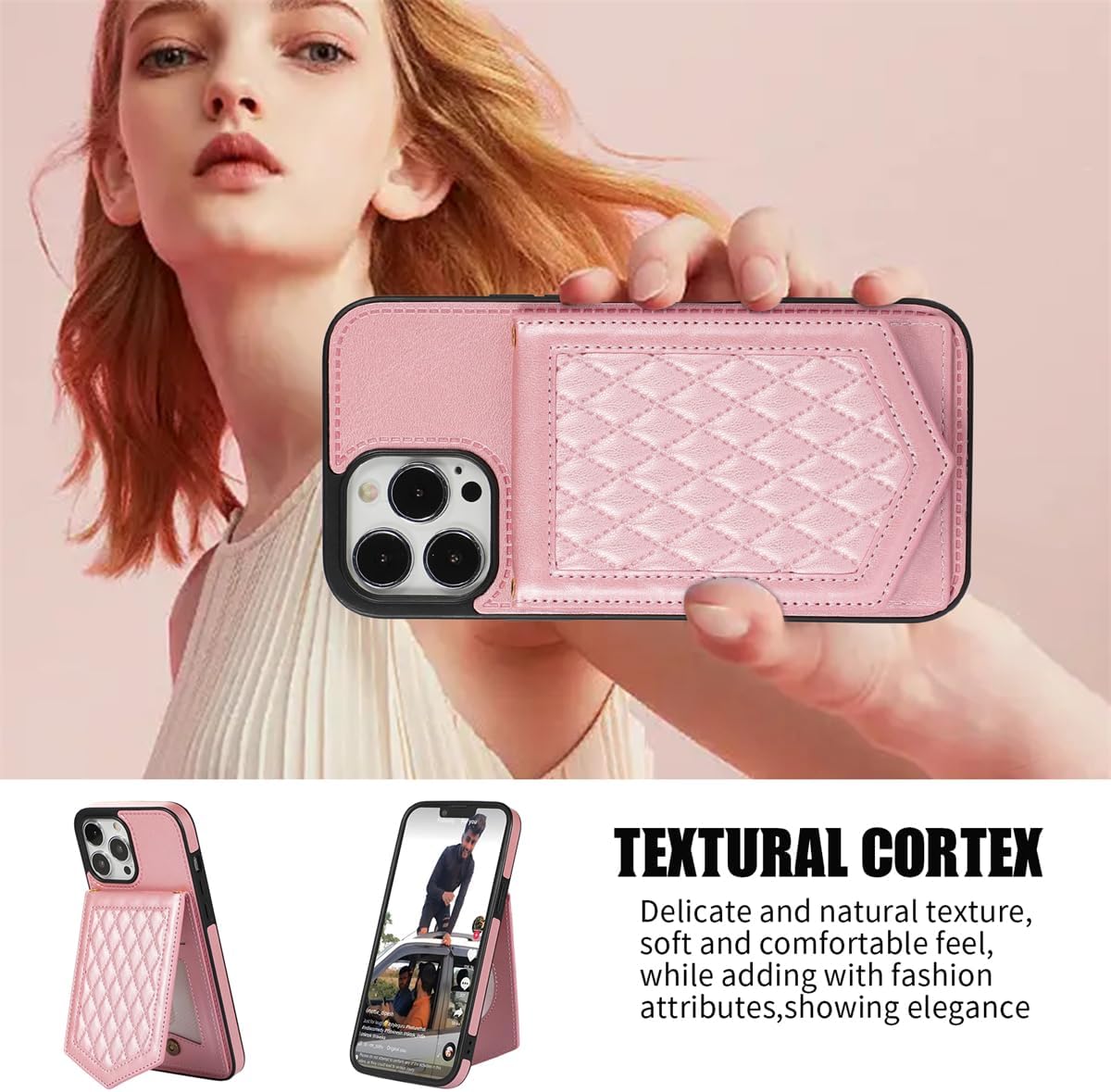 Asuwish Funda de teléfono para iPhone 15 Pro de 6.1 pulgadas, funda tipo cartera con protector de pantalla de vidrio templado y soporte para tarjeta