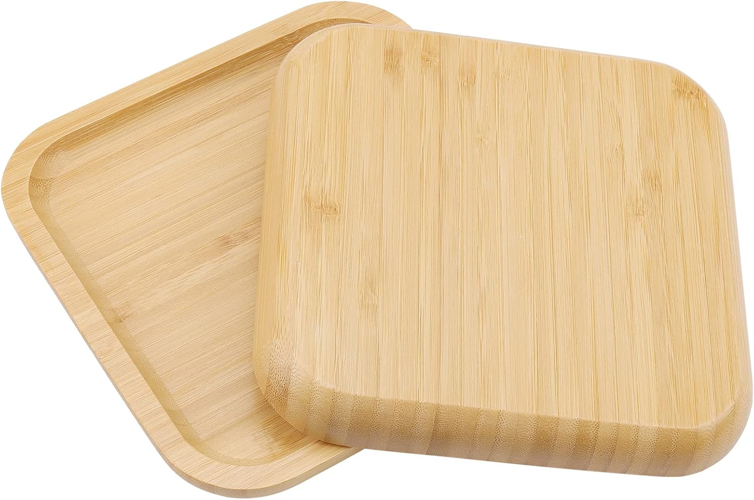 JOIKIT Paquete de 3 platos de bambú de 10 pulgadas, platos de madera fina y pulida, bandeja de bambú para sostener frutas, pan, queso, nueces, café,