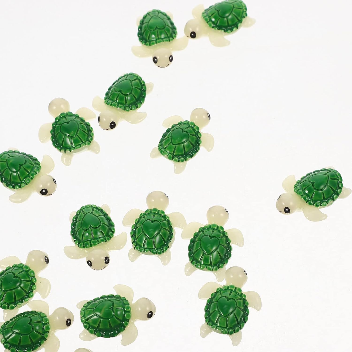 Veemoon 20 piezas de tortugas pequeñas en miniatura, mini figuras de resina, figuras de animales pequeños, adornos para tartas para suculentas,