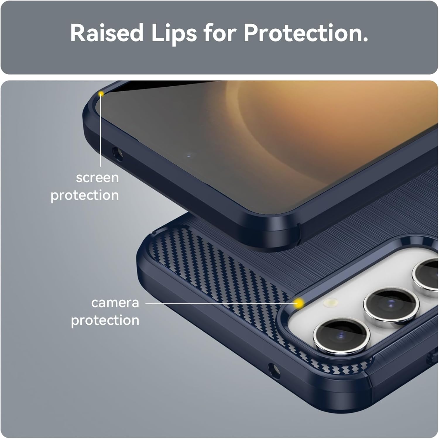 Osophter Funda para Galaxy S23-FE funda protectora de goma TPU flexible de absorción de golpes para Samsung Galaxy S23 FE funda de teléfono (azul