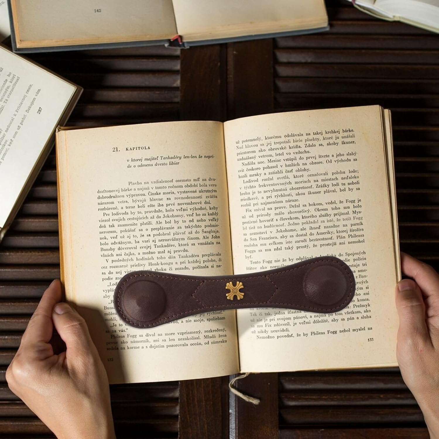 Soporte para páginas de peso para libros, de cuero auténtico, para hombres, mujeres, niños, marcadores ponderados para libros de cocina, regalo para