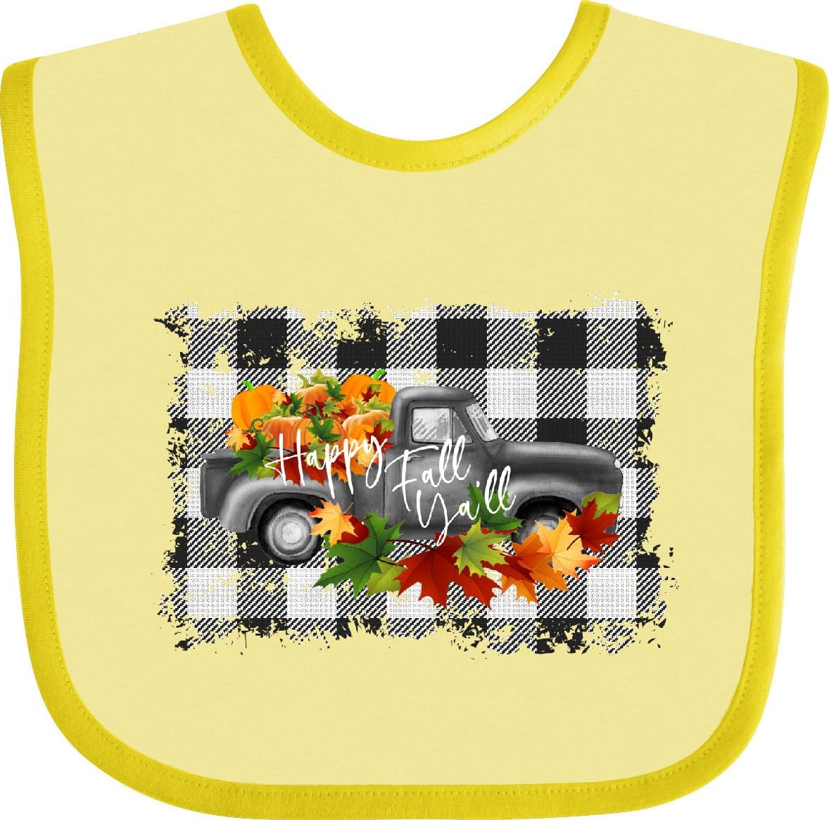 inktastic It’s Fall Y’all Vintage Truck with Autumn Flowers Baby Bib