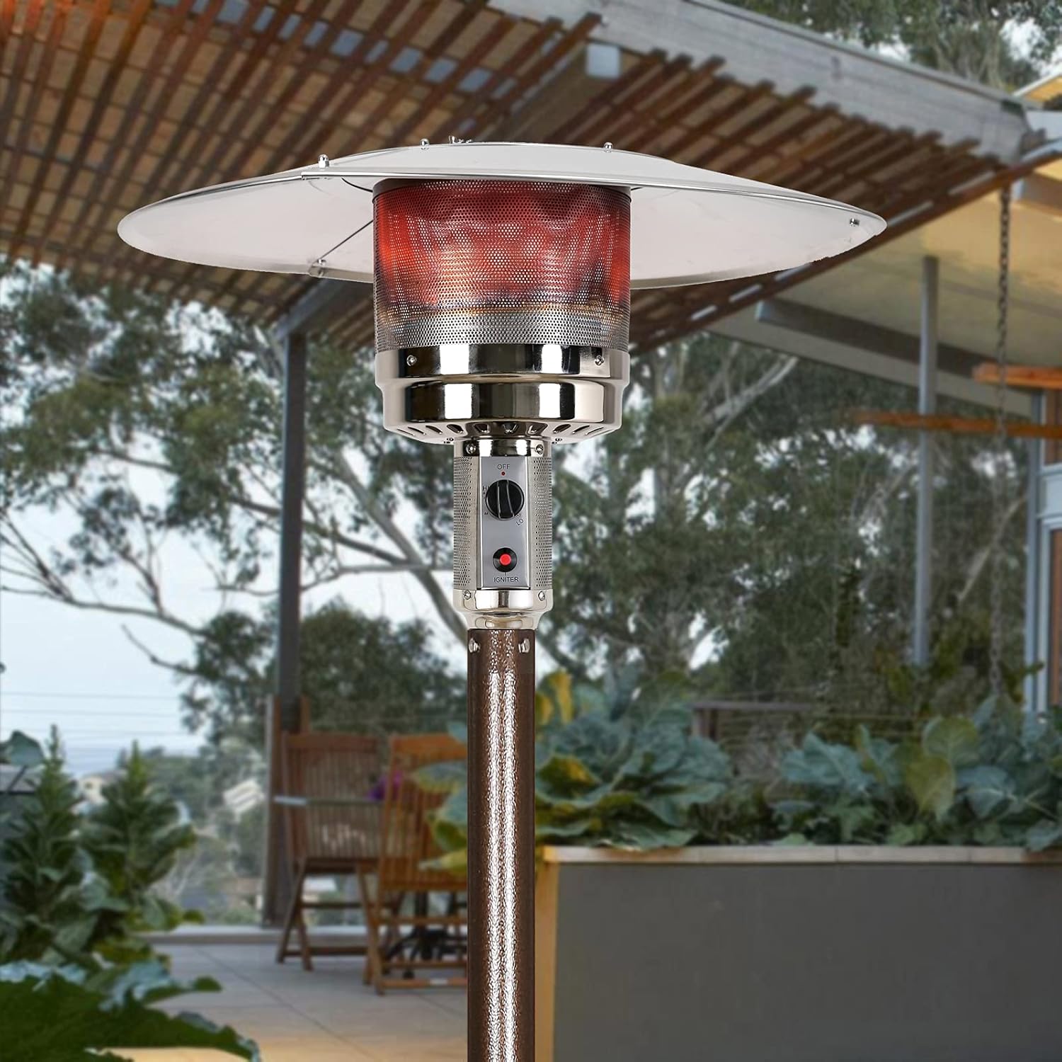 HQQ outdoor 2 unidades de escudo reflector de calentador de patio, reflector de calor de aluminio superior para calentadores de propano al aire