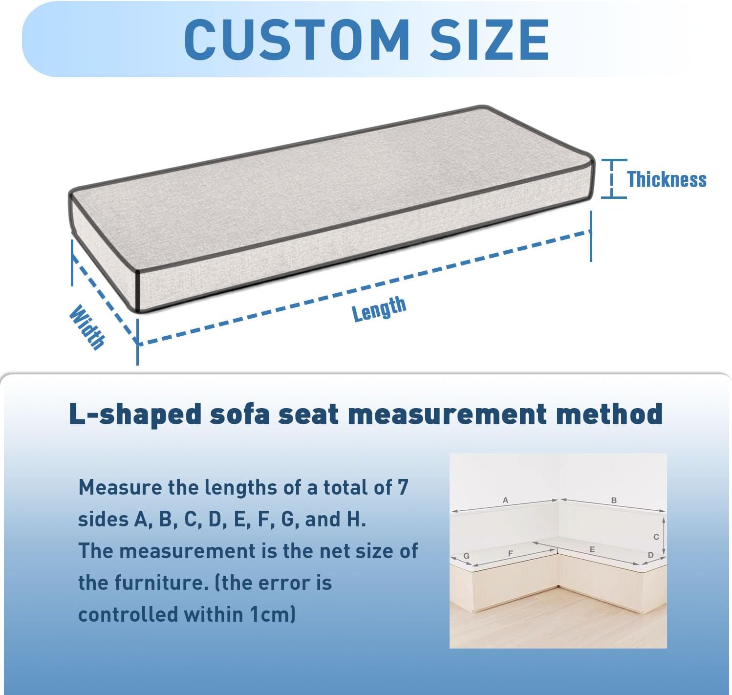 Cojines de banco para muebles de interior, cojines personalizados antideslizantes para asiento de ventana, almohadilla de asiento larga para patio,