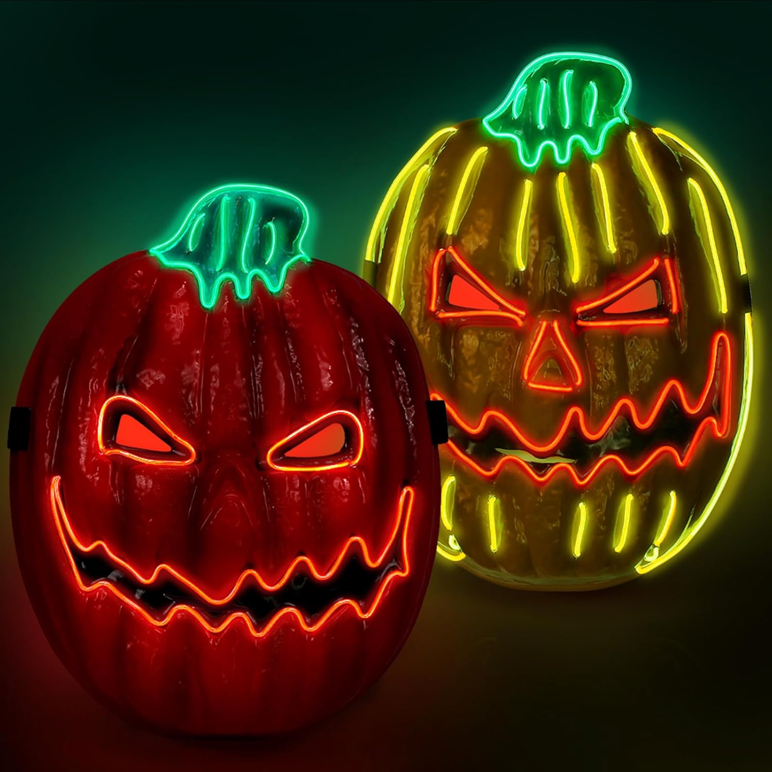 Liliful 2 máscaras de calabaza de Halloween, máscara de miedo para Halloween, festival, cosplay, fiesta, decoración, disfraz