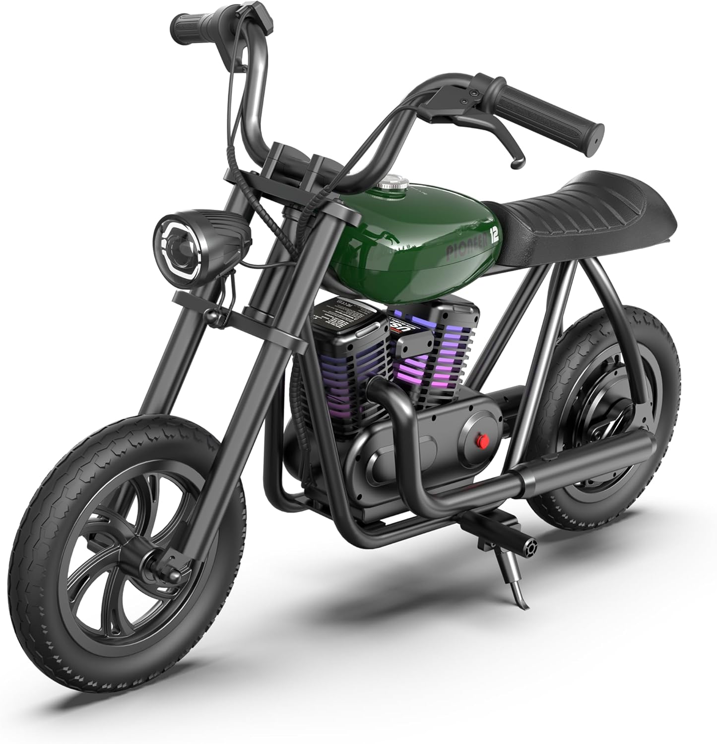 Motocicleta eléctrica para niños, gran regalo para niños a partir de 6 años Bicicleta eléctrica Hyper GoGo para niños con luz ambiental colorida,