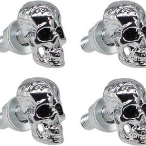 Tornillos de matrícula, 4 piezas universales de acero inoxidable estilo calavera, kit de tornillos para placa de matrícula para motocicleta, Tornillos de matrícula, 4 piezas universales de acero inoxidable estilo calavera, kit de tornillos para placa de matrícula para motocicleta,