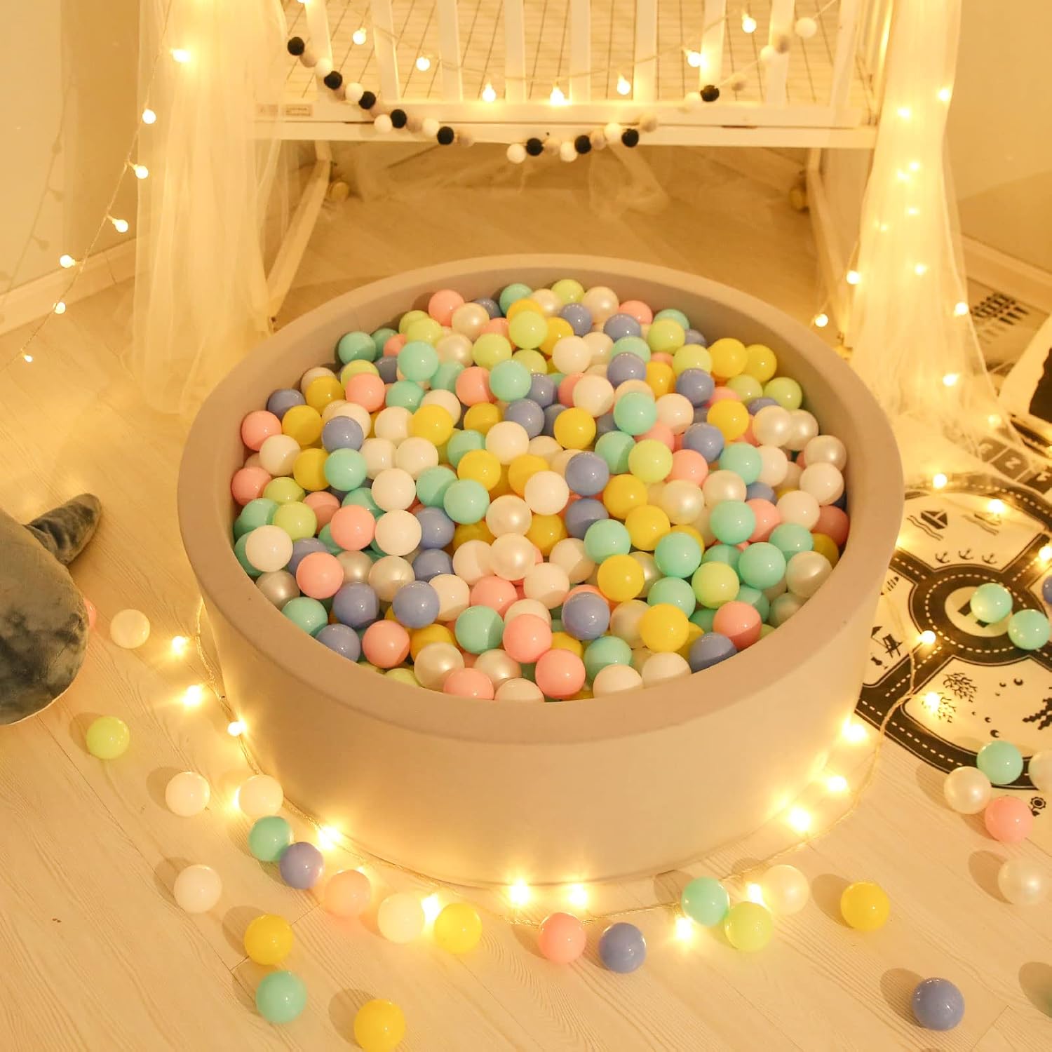GOGOSO Ball Pit Balls for Toddles, Kids Plastic Balls for BallPit, Pool, Baby Party Accessories, Birthday Decoration 50 100 200 500 1000