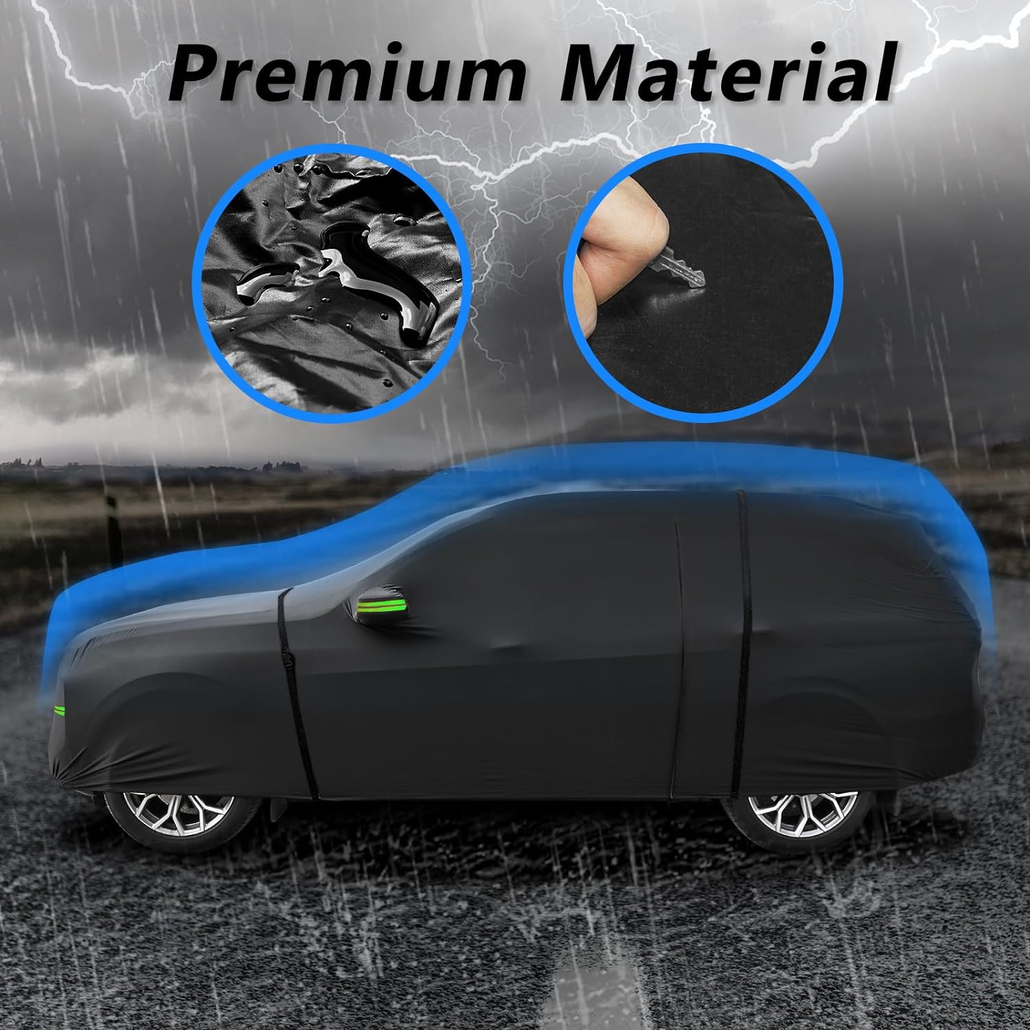 Funda impermeable para Toyota Land Cruiser para todo tipo de clima, resistente al granizo, a los rayos UV y al polvo, con puerta con cremallera
