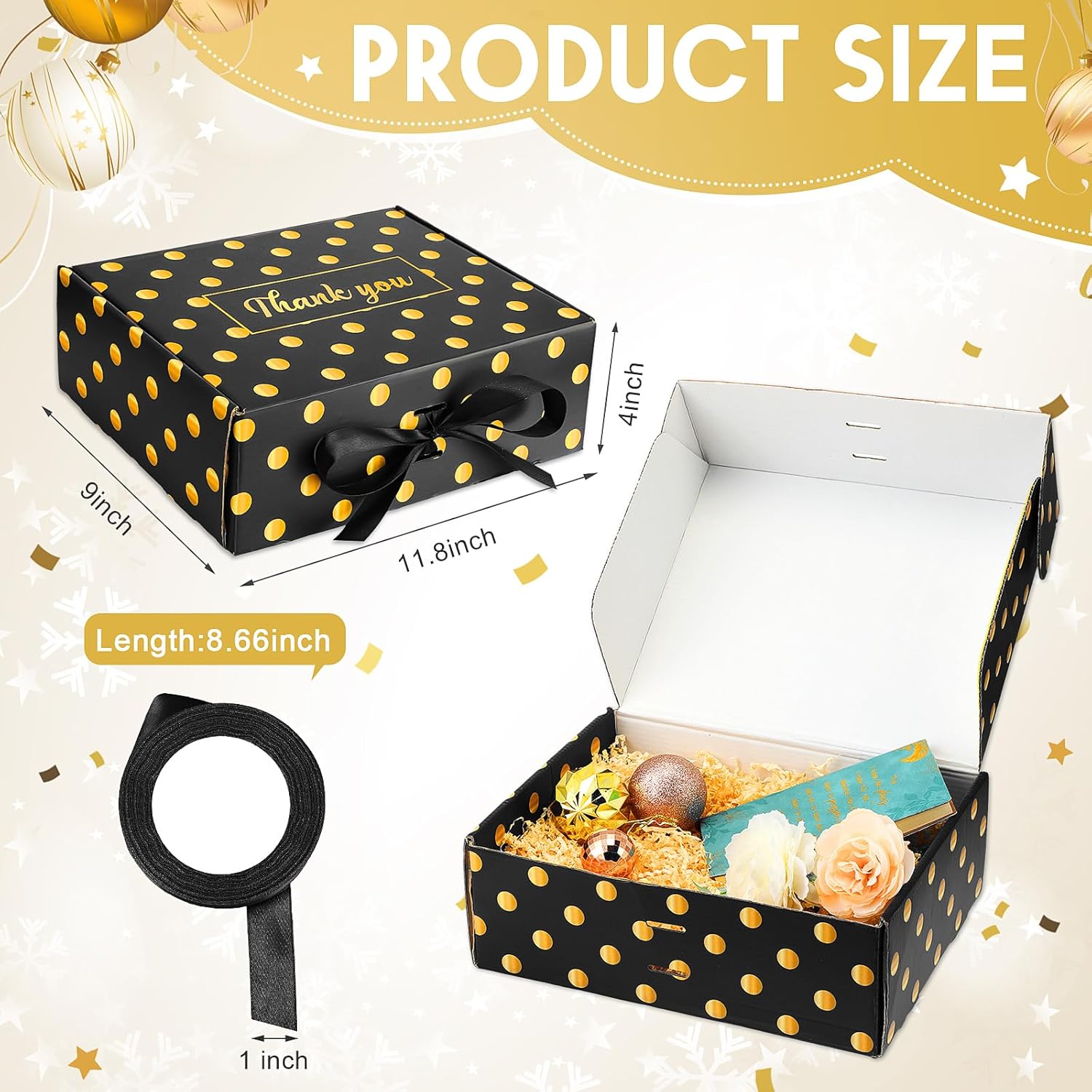 Yeaqee Caja de agradecimiento grande de regalo de graduación a granel para propuesta, regalos de dama de honor con tapas, cajas de regalo de Navidad