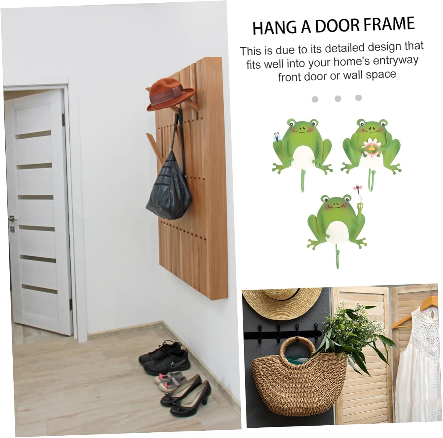 Gancho de rana para decoración de pared, ganchos para colgar en la pared, ganchos para toallas, gancho decorativo para llaves, lindo gancho de