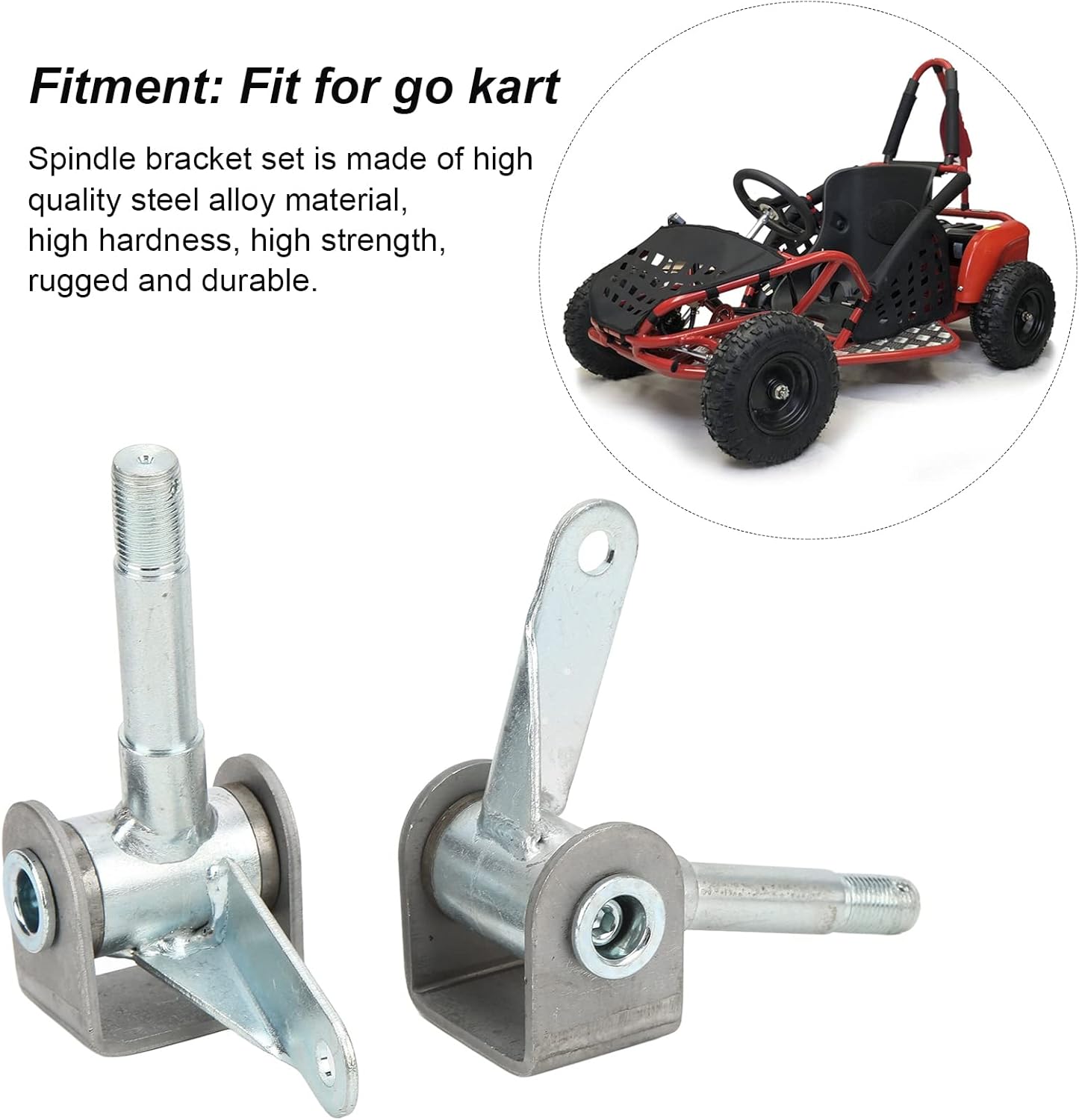 Juego de husillos para Go Kart, 4.5 pulgadas x 58 pulgadas, 2 piezas, juego de soporte de husillo de aleación de acero derecho izquierdo para