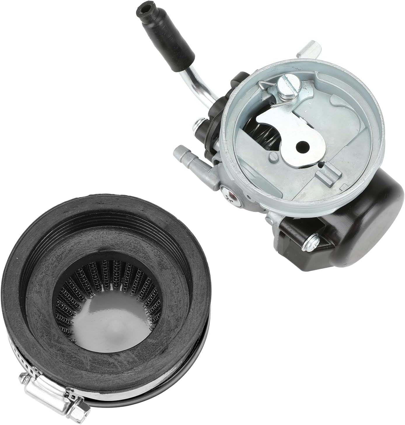 YOXUFA Carburador de carreras de 2 tiempos, kit de filtro de aire de 2.283 in para motor de 80 cc, 100 cc, 49 cc, 50 cc, 66 cc, motor de gasolina,