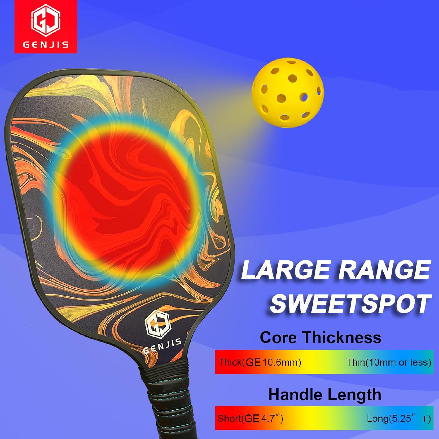 Juego de 2 palas de pickleball para pickleball, paquete de 2, superficie de fibra de vidrio, núcleo de panal de abeja ligero con 4 bolas y 1 bolsa