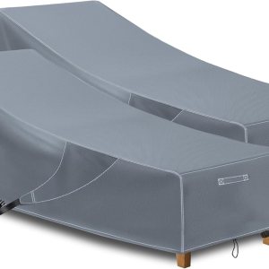 iKover Funda para tumbona de patio, muebles de patio, fundas para sillas de salón de exteriores, impermeables, con costuras selladas, funda iKover Funda para tumbona de patio, muebles de patio, fundas para sillas de salón de exteriores, impermeables, con costuras selladas, funda