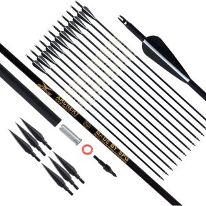 SOPOGER Juego de flechas de carbono de 30 pulgadas y 6 unidades de flechas de carbono para caza con arco compuesto y arco recurvo 500 flechas de SOPOGER Juego de flechas de carbono de 30 pulgadas y 6 unidades de flechas de carbono para caza con arco compuesto y arco recurvo 500 flechas de