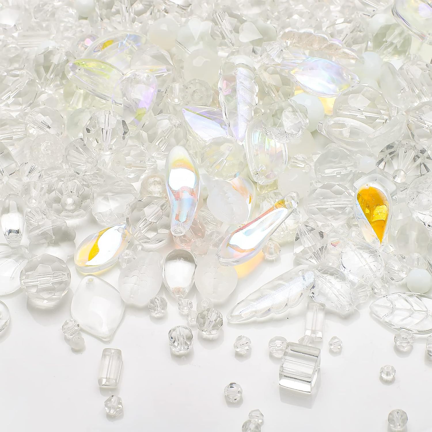 Cuentas de cristal de 1.3 libras para la fabricación de joyas, más de 3000 piezas Rondelle Light Surtido de cuentas perforadas a granel para hacer