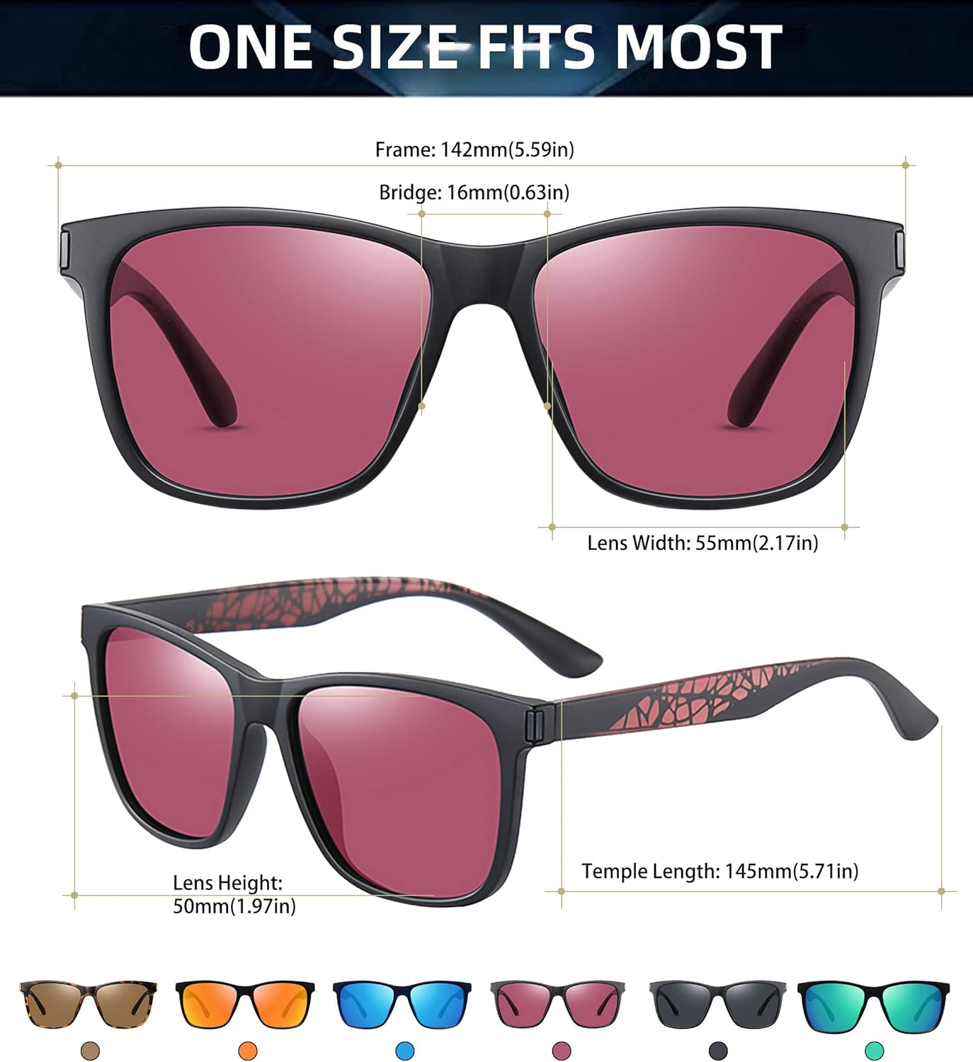 Gafas de sol polarizadas para mujer, protección UV400, para conducir, correr, béisbol, pesca, golf, deportes al aire libre, lentes de sol para