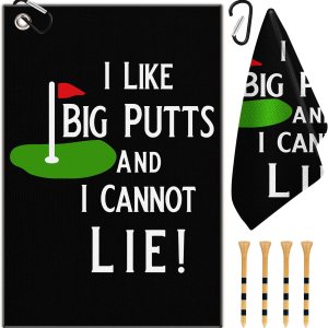 Toalla de golf con clip para bolsas de palos de golf para hombres, mujeres, accesorios de golfistas, regalos, negro, I Like Big Putts I Cannot Lie Toalla de golf con clip para bolsas de palos de golf para hombres, mujeres, accesorios de golfistas, regalos, negro, I Like Big Putts I Cannot Lie