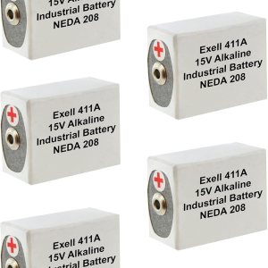 Batería alcalina Exell 411A de 15 V de 5 piezas que sustituye a NEDA 208, 10F20, BLR121 Batería alcalina Exell 411A de 15 V de 5 piezas que sustituye a NEDA 208, 10F20, BLR121