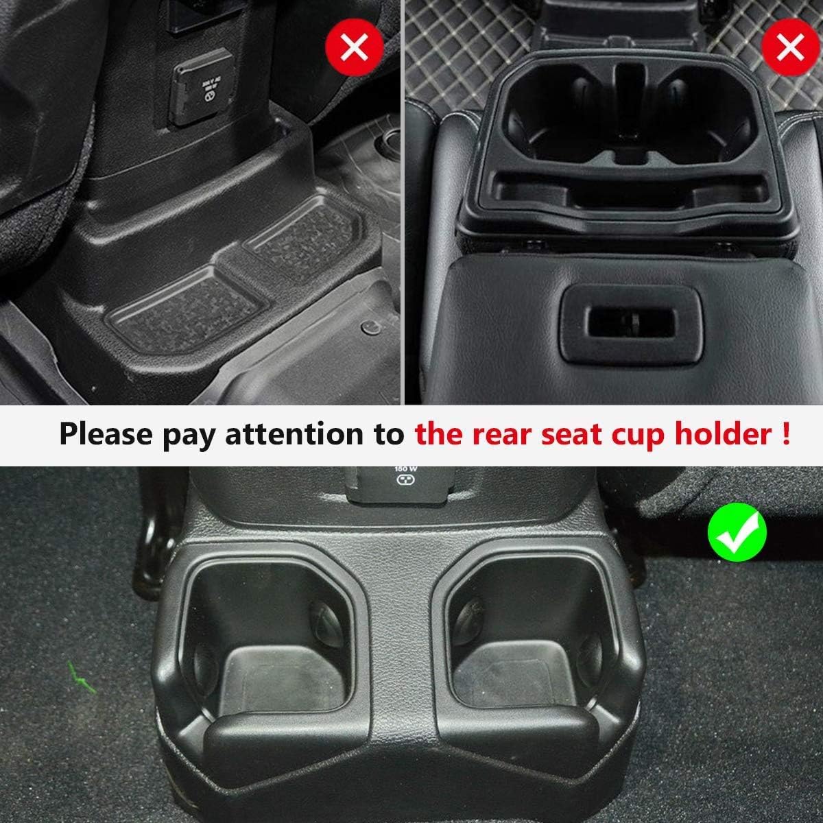 Auovo Auto Cup Holder Insertos Coaster para Wrangler JL JLU 2018 2019 Copa Mat Pad Interior Accesorios Decoración